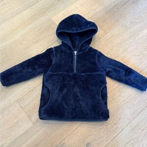 Cat & Jack Plush Navy Pullover Fleece Half Zip Hoodie